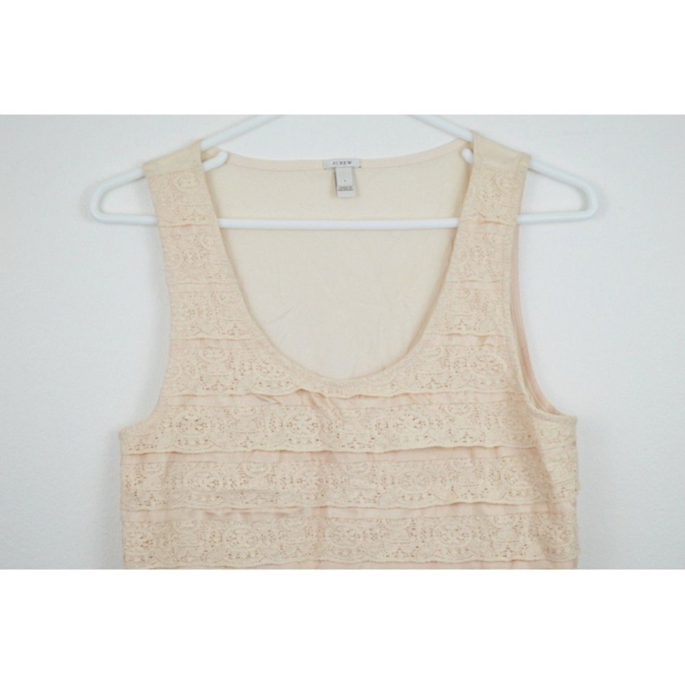 J Crew Small Shirt Lace Cotton Beige Ivory Top